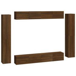 vidaXL Set de muebles para TV 8 pzas madera contrachapada roble marrón