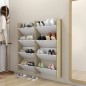 vidaXL Zapateros de pared 4uds contrachapada blanco y roble 60x18x60cm