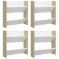 vidaXL Zapateros de pared 4uds contrachapada blanco y roble 60x18x60cm