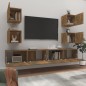 vidaXL Set de muebles de TV 6 pzas madera contrachapada roble ahumado
