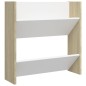 vidaXL Zapateros de pared 4uds contrachapada blanco y roble 60x18x60cm