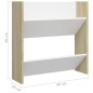 vidaXL Zapateros de pared 4uds contrachapada blanco y roble 60x18x60cm