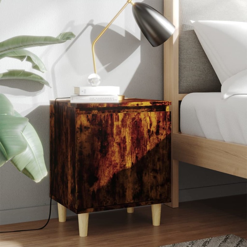 vidaXL Mesita de noche con patas madera roble Sonoma 40x30x50 cm vidaXL Mesita de noche con patas madera roble Sonoma 40x30x50 cm