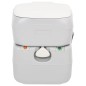 vidaXL Inodoro de camping portátil HDPE gris y blanco 22+12 L vidaXL Inodoro de camping portátil HDPE gris y blanco 22+12 L