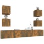 vidaXL Set de muebles de TV 6 pzas madera contrachapada roble ahumado
