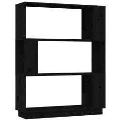 vidaXL Estantería/divisor madera de pino negro 80x25x101 cm