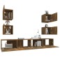 vidaXL Set de muebles de TV 6 pzas madera contrachapada roble ahumado