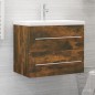 vidaXL Mueble lavabo madera contrachapada roble ahumado 60x38,5x48 cm vidaXL Mueble lavabo madera contrachapada roble ahumado 60x38,5x48 cm