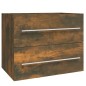 vidaXL Mueble lavabo madera contrachapada roble ahumado 60x38,5x48 cm vidaXL Mueble lavabo madera contrachapada roble ahumado 60x38,5x48 cm