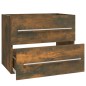 vidaXL Mueble lavabo madera contrachapada roble ahumado 60x38,5x48 cm vidaXL Mueble lavabo madera contrachapada roble ahumado 60x38,5x48 cm