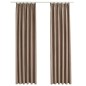 vidaXL Cortinas opacas con ganchos 2 piezas gris topo 140x175 cm vidaXL Cortinas opacas con ganchos 2 piezas gris topo 140x175 cm