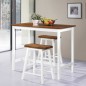 vidaXL Set de mesa y taburete de bar 3 piezas madera maciza