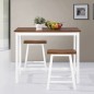vidaXL Set de mesa y taburete de bar 3 piezas madera maciza