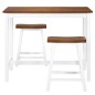 vidaXL Set de mesa y taburete de bar 3 piezas madera maciza