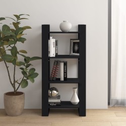 vidaXL Estantería/divisor de espacios madera maciza negro 60x35x125 cm