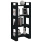 vidaXL Estantería/divisor de espacios madera maciza negro 60x35x125 cm vidaXL Estantería/divisor de espacios madera maciza negro 60x35x125 cm