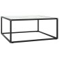 vidaXL Mesa de centro negra con vidrio de mármol blanco 80x80x35 cm vidaXL Mesa de centro negra con vidrio de mármol blanco 80x80x35 cm
