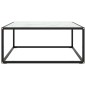vidaXL Mesa de centro negra con vidrio de mármol blanco 80x80x35 cm vidaXL Mesa de centro negra con vidrio de mármol blanco 80x80x35 cm