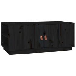 vidaXL Mesa de centro de madera maciza de pino negro 100x50x41 cm