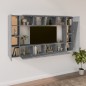 vidaXL Set de muebles para TV 8 pzas madera contrachapada gris Sonoma