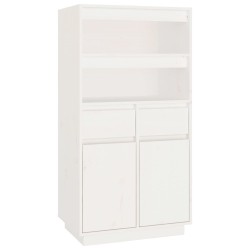 vidaXL Aparador alto de madera maciza de pino blanco 60x40x116,5 cm