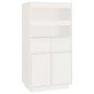 vidaXL Aparador alto de madera maciza de pino blanco 60x40x116,5 cm