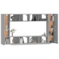 vidaXL Set de muebles para TV 8 pzas madera contrachapada gris Sonoma