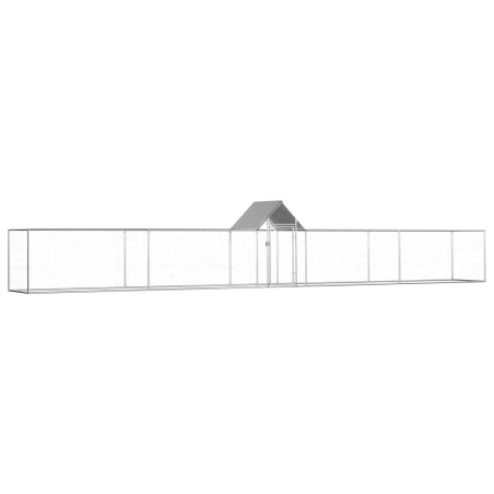 vidaXL Gallinero acero galvanizado 9x1x1,5 m