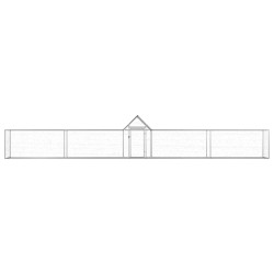 vidaXL Gallinero acero galvanizado 9x1x1,5 m