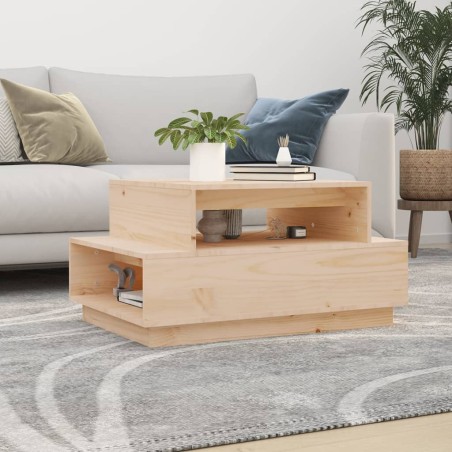 vidaXL Mesa de centro de madera maciza de pino 80x55x40,5 cm