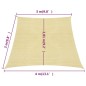 vidaXL Toldo de vela HDPE beige 160 g/m² 3/4x3 m vidaXL Toldo de vela HDPE beige 160 g/m² 3/4x3 m