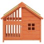 vidaXL Caseta para perros madera maciza de pino marrón 96x60,5x87 cm vidaXL Caseta para perros madera maciza de pino marrón 96x60,5x87 cm