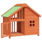 vidaXL Caseta para perros madera maciza de pino marrón 96x60,5x87 cm vidaXL Caseta para perros madera maciza de pino marrón 96x60,5x87 cm