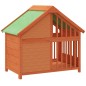 vidaXL Caseta para perros madera maciza de pino marrón 96x60,5x87 cm vidaXL Caseta para perros madera maciza de pino marrón 96x60,5x87 cm