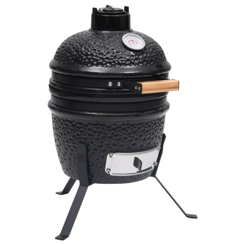 vidaXL Barbacoa 2 en 1 ahumadora Kamado de cerámica negro 56 cm vidaXL Barbacoa 2 en 1 ahumadora Kamado de cerámica negro 56 cm