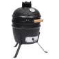 vidaXL Barbacoa 2 en 1 ahumadora Kamado de cerámica negro 56 cm vidaXL Barbacoa 2 en 1 ahumadora Kamado de cerámica negro 56 cm