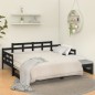 vidaXL Sofá cama extraíble madera maciza de pino negro 2x(90x200) cm vidaXL Sofá cama extraíble madera maciza de pino negro 2x(90x200) cm