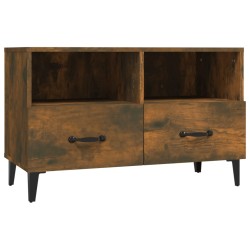 vidaXL Mueble para TV madera contrachapada roble ahumado 80x36x50 cm
