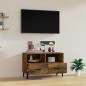 vidaXL Mueble para TV madera contrachapada roble ahumado 80x36x50 cm