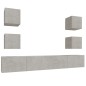 vidaXL Set de muebles de TV 6 pzas madera contrachapada gris hormigón vidaXL Set de muebles de TV 6 pzas madera contrachapada gris hormigón