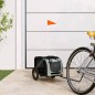 vidaXL Remolque de bicicleta mascotas hierro tela Oxford gris negro vidaXL Remolque de bicicleta mascotas hierro tela Oxford gris negro