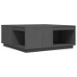 vidaXL Mesa de centro madera maciza de pino gris 100x101x40,5 cm