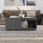 vidaXL Mesa de centro madera maciza de pino gris 100x101x40,5 cm