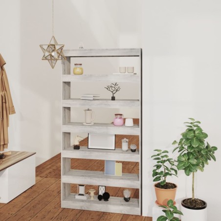 vidaXL Estantería madera contrachapada gris Sonoma 100x30x198 cm