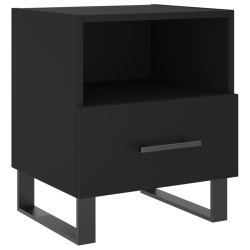 vidaXL Mesita de noche madera de ingeniería negro 40x35x47,5 cm