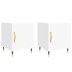 vidaXL Mesitas de noche 2 uds madera de ingeniería blanco 40x40x50 cm