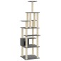 vidaXL Rascador para gatos con postes de sisal gris oscuro 183 cm