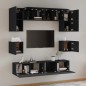 vidaXL Set de muebles para TV 8 piezas madera contrachapada negro