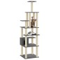 vidaXL Rascador para gatos con postes de sisal gris oscuro 183 cm