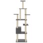 vidaXL Rascador para gatos con postes de sisal gris oscuro 183 cm